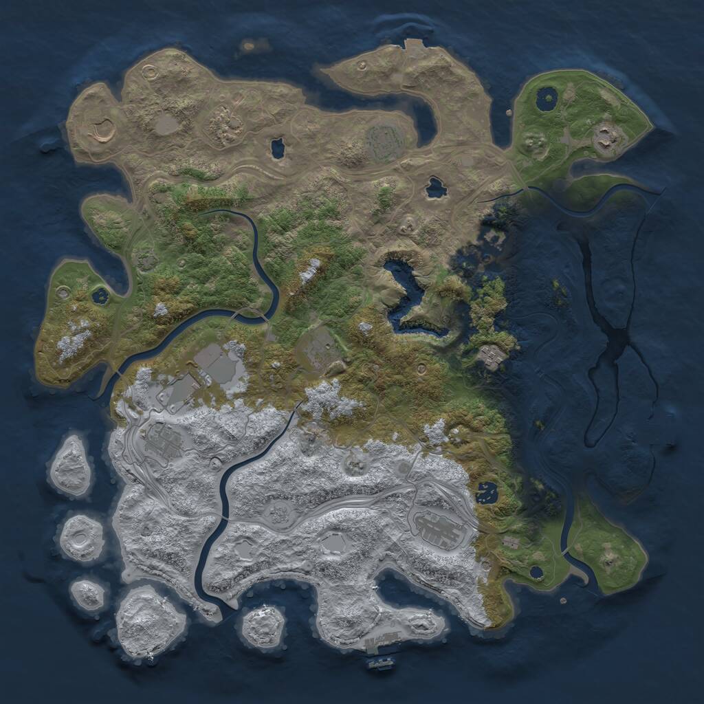 Rust Map: Procedural Map, Size: 4500, Seed: 315630260, 17 Monuments