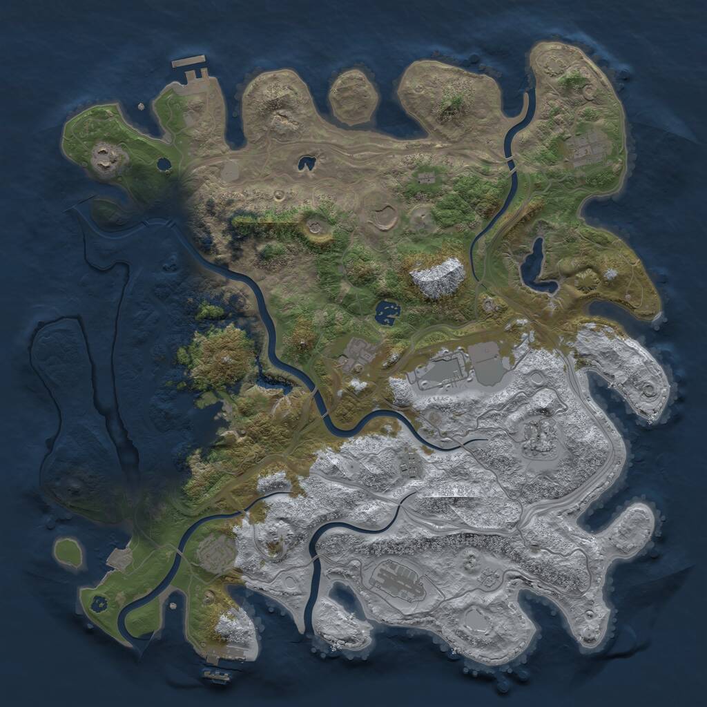 Rust Map: Procedural Map, Size: 4250, Seed: 26878805, 17 Monuments