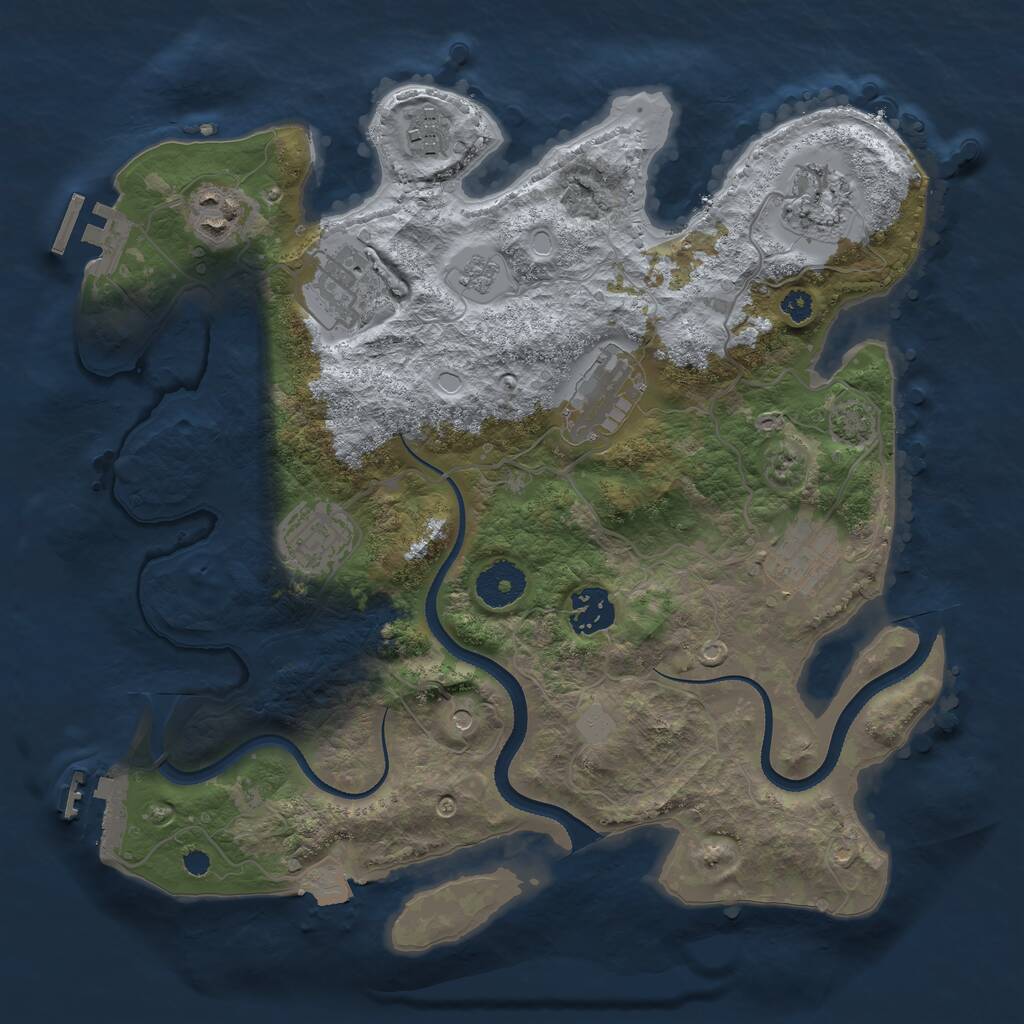 Rust Map: Procedural Map, Size: 3300, Seed: 440458057, 14 Monuments