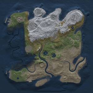 Thumbnail Rust Map: Procedural Map, Size: 3300, Seed: 440458057, 14 Monuments