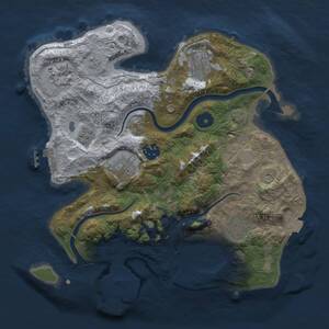 Thumbnail Rust Map: Procedural Map, Size: 3000, Seed: 2129585694, 12 Monuments