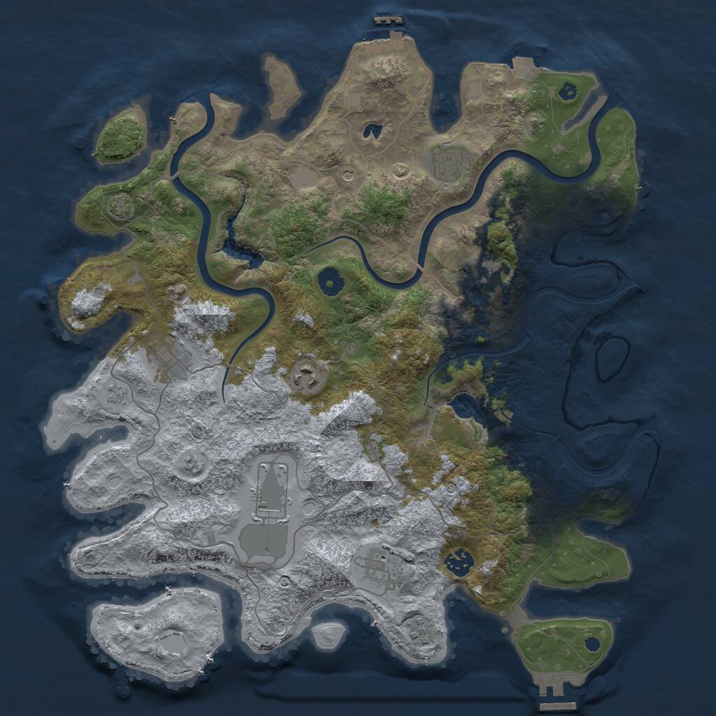 Rust Map: Procedural Map, Size: 4000, Seed: 2135373836, 14 Monuments