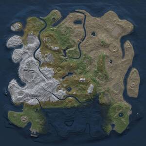 Thumbnail Rust Map: Procedural Map, Size: 4500, Seed: 1071923884, 17 Monuments