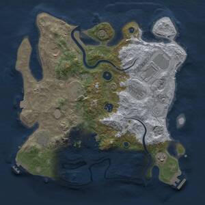 Thumbnail Rust Map: Procedural Map, Size: 3500, Seed: 948324476, 15 Monuments