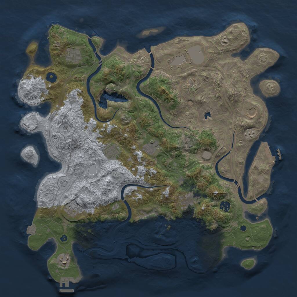 Rust Map: Procedural Map, Size: 4250, Seed: 136195158, 17 Monuments