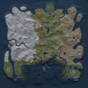 Thumbnail Rust Map: Procedural Map, Size: 4500, Seed: 65133794, 16 Monuments
