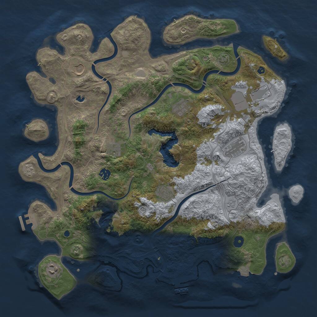 Rust Map: Procedural Map, Size: 4290, Seed: 975288511, 15 Monuments