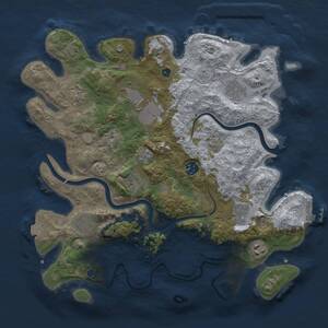 Thumbnail Rust Map: Procedural Map, Size: 3700, Seed: 736479579, 14 Monuments