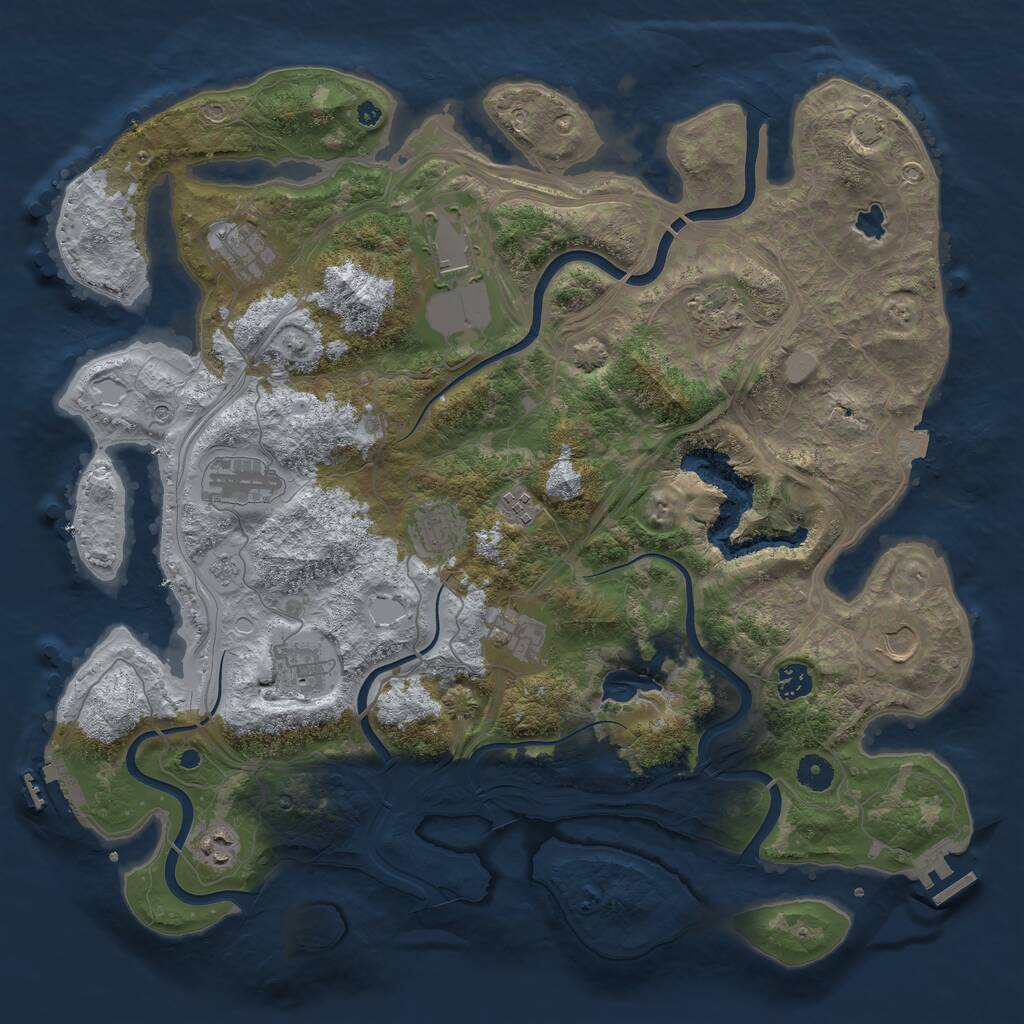 Rust Map: Procedural Map, Size: 4250, Seed: 1562972326, 17 Monuments