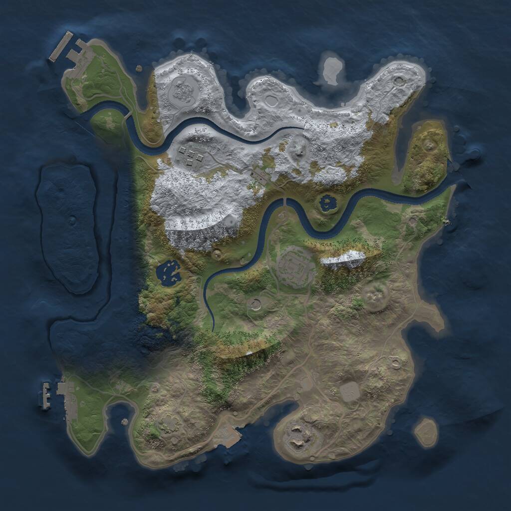Rust Map: Procedural Map, Size: 3000, Seed: 1152662083, 10 Monuments
