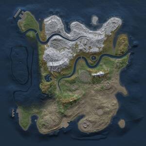 Thumbnail Rust Map: Procedural Map, Size: 3000, Seed: 1152662083, 10 Monuments