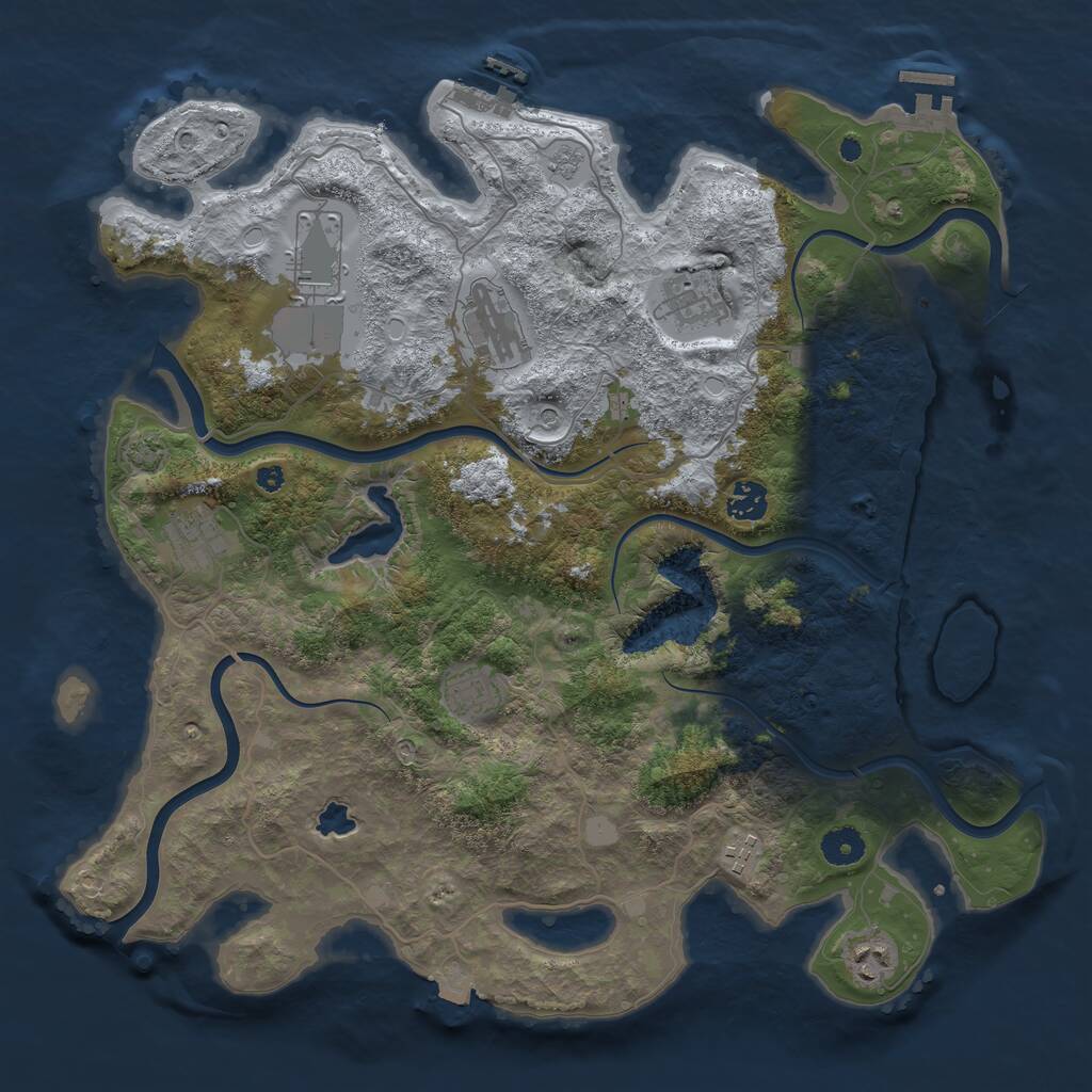 Rust Map: Procedural Map, Size: 4000, Seed: 270143511, 14 Monuments
