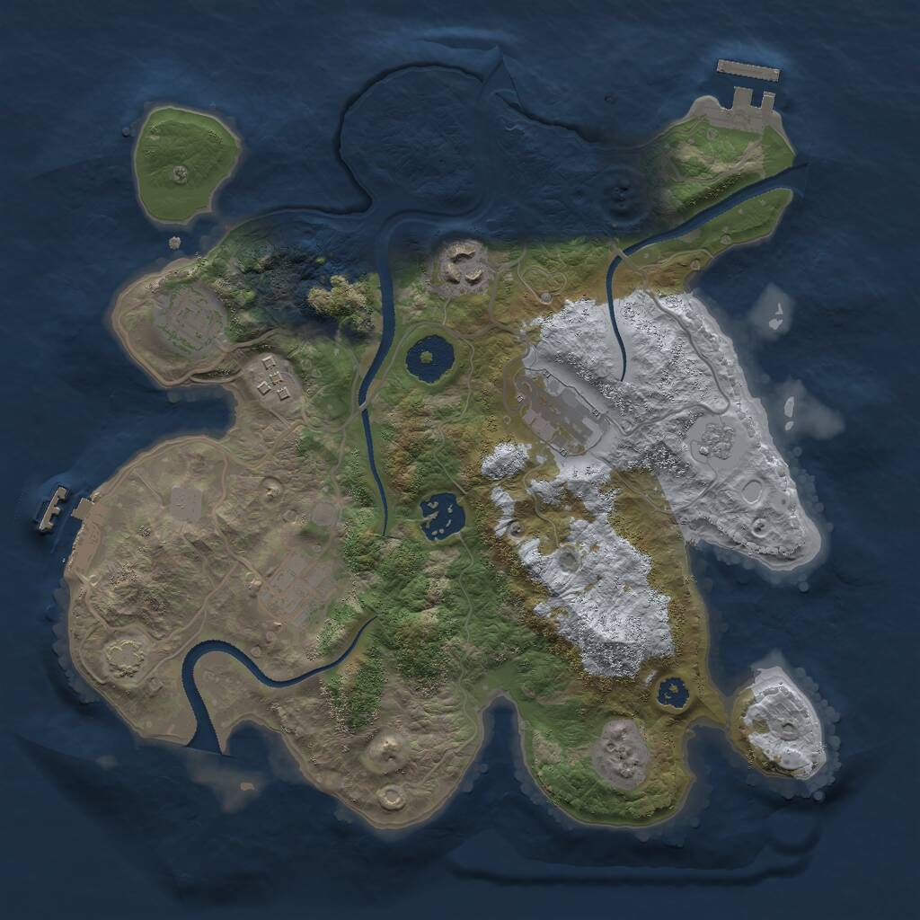 Rust Map: Procedural Map, Size: 3000, Seed: 91551, 11 Monuments