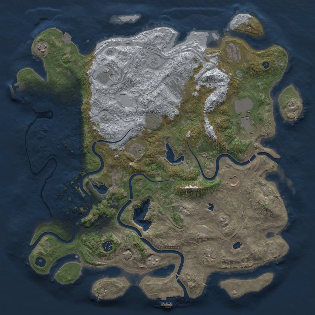 Rust Map: Procedural Map, Size: 4500, Seed: 30698797, 17 Monuments