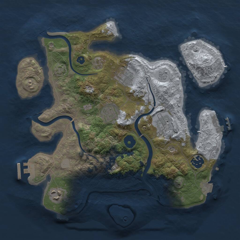 Rust Map: Procedural Map, Size: 3000, Seed: 7052026, 12 Monuments