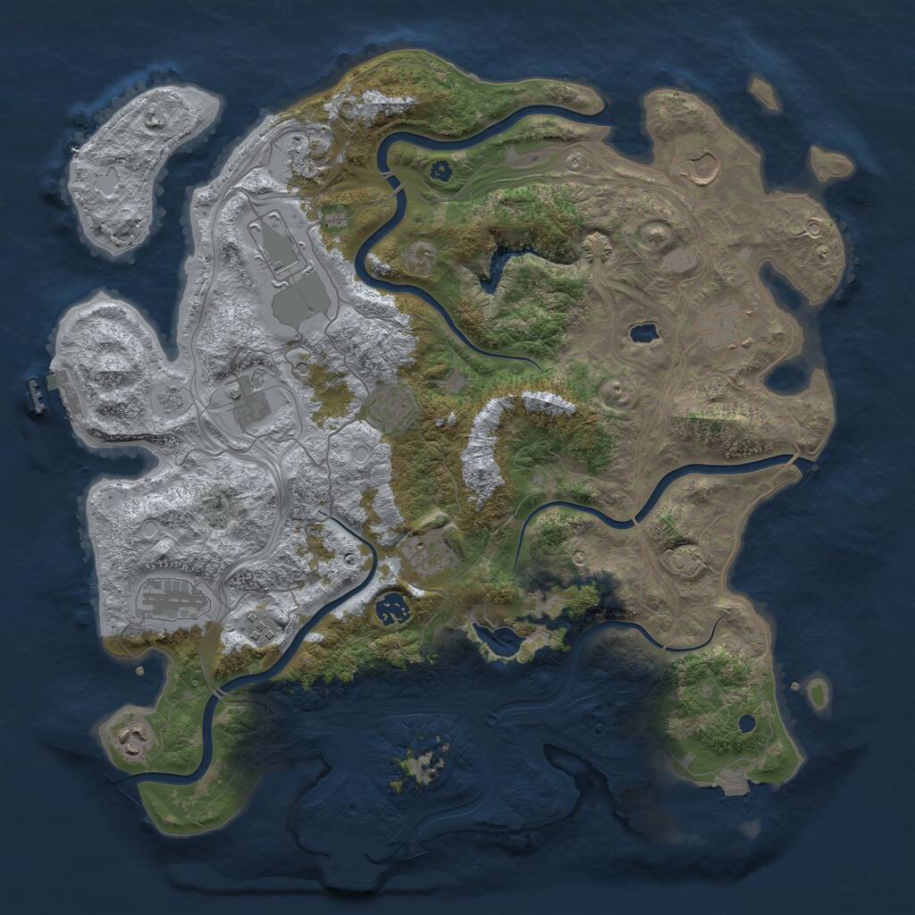 Rust Map: Procedural Map, Size: 4250, Seed: 1558475513, 17 Monuments