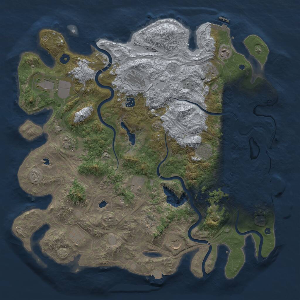 Rust Map: Procedural Map, Size: 4500, Seed: 2112192239, 17 Monuments