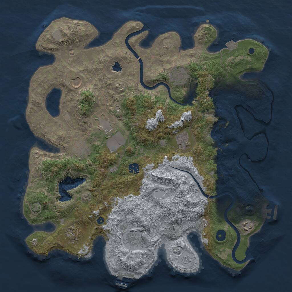 Rust Map: Procedural Map, Size: 4000, Seed: 1295932309, 16 Monuments
