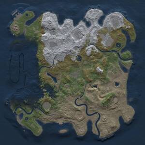 Thumbnail Rust Map: Procedural Map, Size: 4250, Seed: 128943707, 17 Monuments