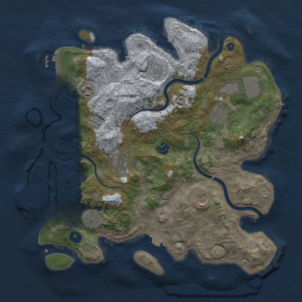 Rust Map: Procedural Map, Size: 3750, Seed: 1564183, 15 Monuments