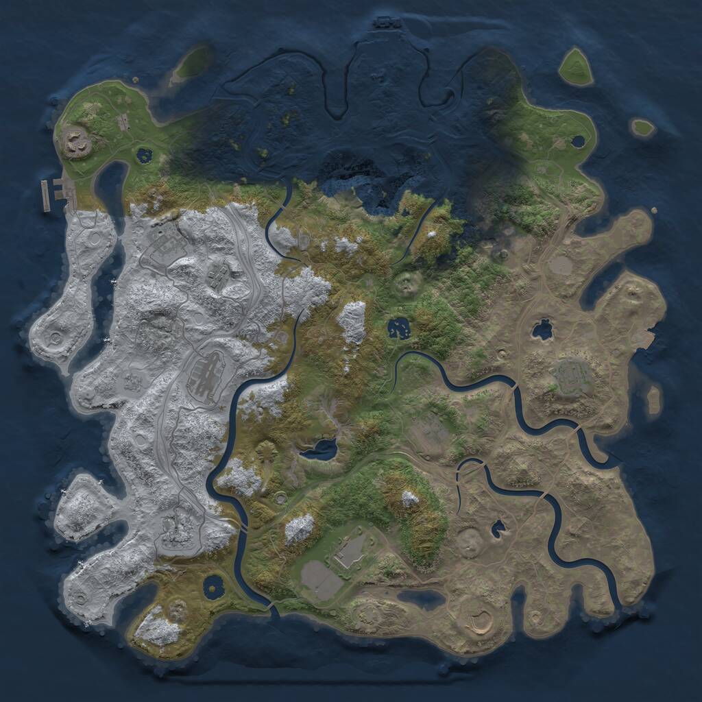 Rust Map: Procedural Map, Size: 4500, Seed: 87725699, 17 Monuments