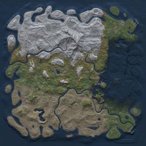 Thumbnail Rust Map: Procedural Map, Size: 6000, Seed: 1217006265, 17 Monuments