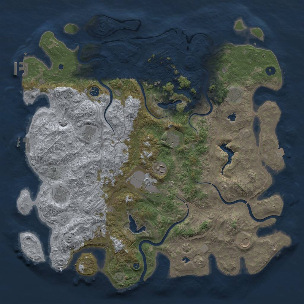 Rust Map: Procedural Map, Size: 4800, Seed: 558485518, 16 Monuments