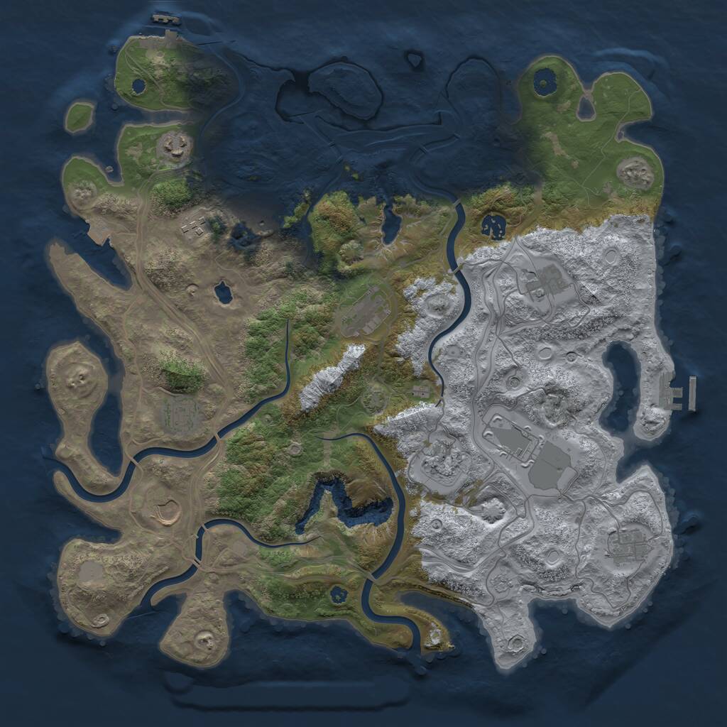 Rust Map: Procedural Map, Size: 4250, Seed: 1338208598, 17 Monuments