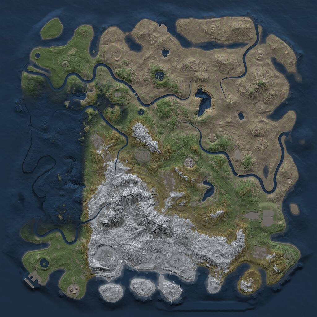 Rust Map: Procedural Map, Size: 5100, Seed: 748120817, 17 Monuments