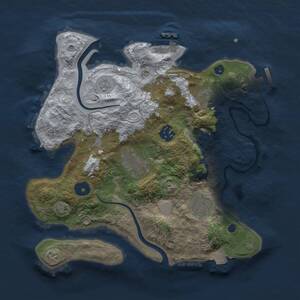 Thumbnail Rust Map: Procedural Map, Size: 3000, Seed: 586947164, 11 Monuments