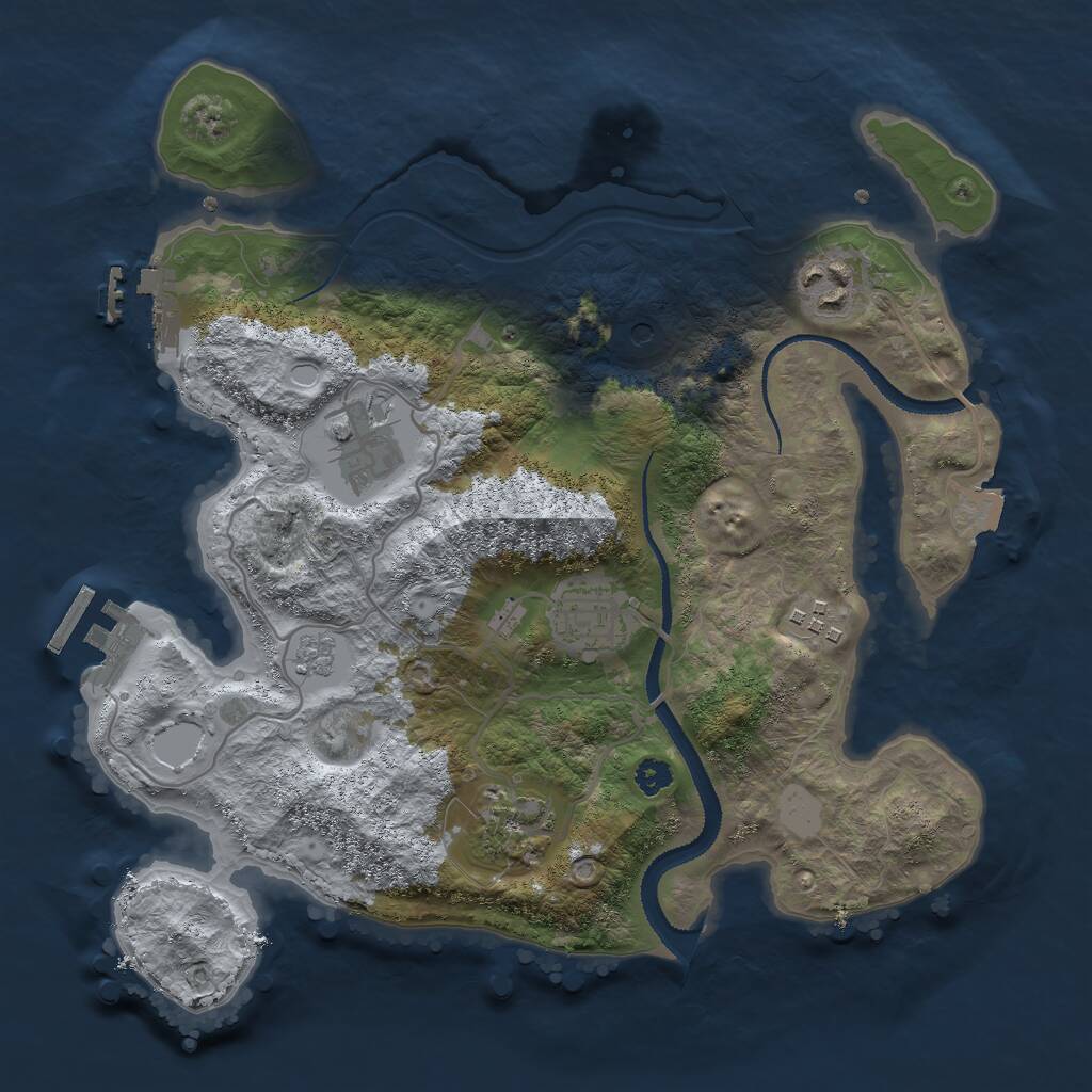 Rust Map: Procedural Map, Size: 3000, Seed: 860316079, 10 Monuments