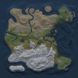 Thumbnail Rust Map: Procedural Map, Size: 3500, Seed: 2728289, 15 Monuments