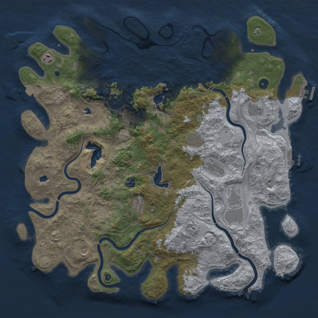 Rust Map: Procedural Map, Size: 4800, Seed: 1462232397, 17 Monuments