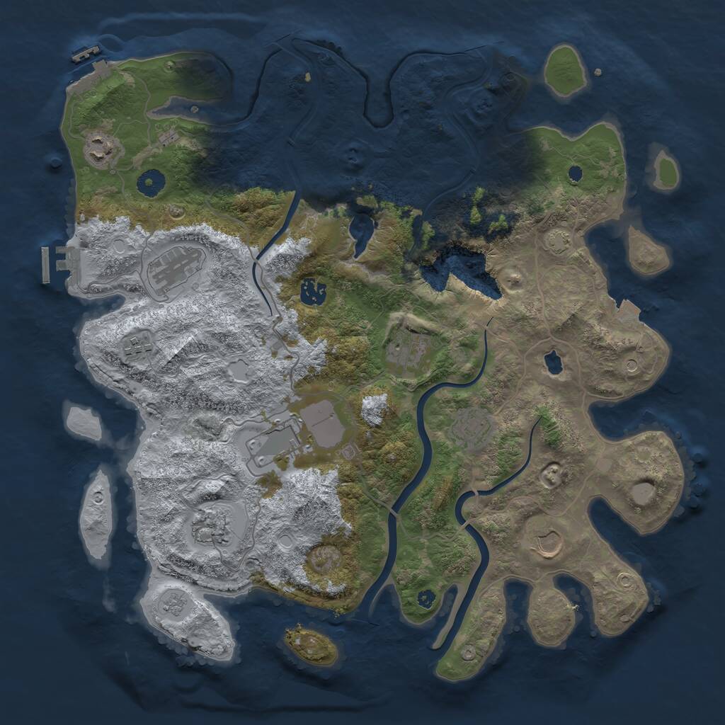 Rust Map: Procedural Map, Size: 4000, Seed: 745065363, 15 Monuments