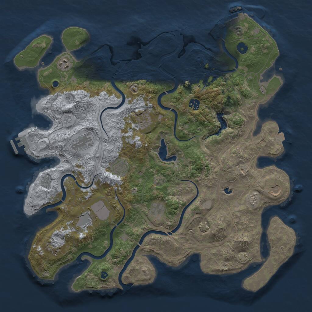 Rust Map: Procedural Map, Size: 4250, Seed: 1536193794, 16 Monuments