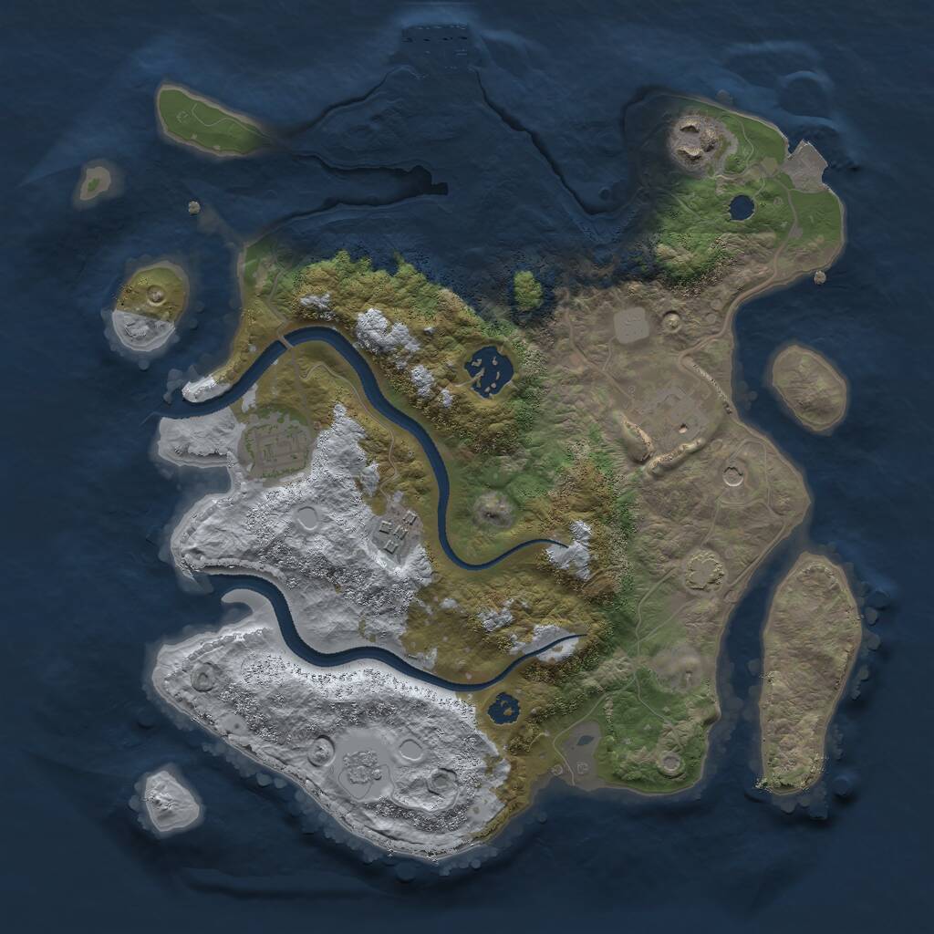 Rust Map: Procedural Map, Size: 3000, Seed: 2479449, 10 Monuments