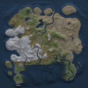 Thumbnail Rust Map: Procedural Map, Size: 4000, Seed: 390656430, 13 Monuments