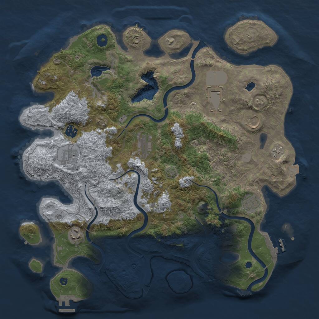 Rust Map: Procedural Map, Size: 4000, Seed: 390656430, 13 Monuments