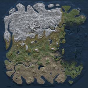 Thumbnail Rust Map: Procedural Map, Size: 6000, Seed: 2129598826, 17 Monuments