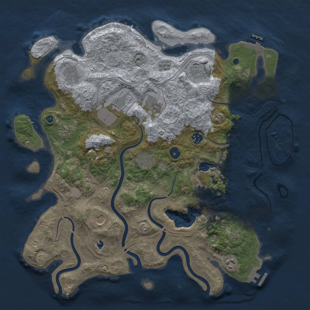 Rust Map: Procedural Map, Size: 4250, Seed: 169483355, 16 Monuments