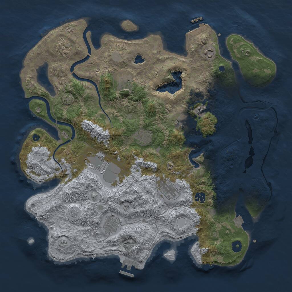 Rust Map: Procedural Map, Size: 4000, Seed: 557984646, 16 Monuments