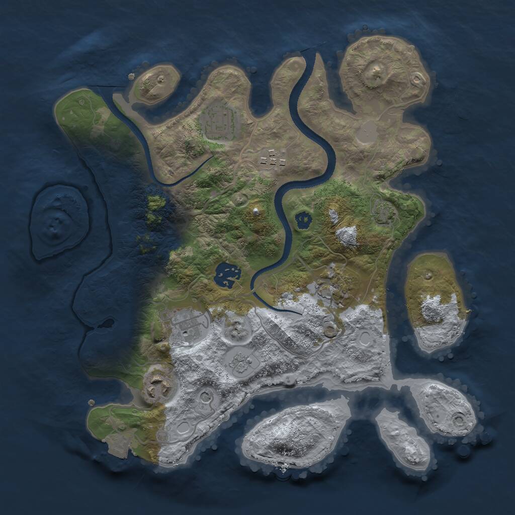 Rust Map: Procedural Map, Size: 3000, Seed: 662937122, 10 Monuments