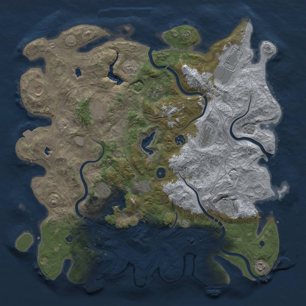 Rust Map: Procedural Map, Size: 4500, Seed: 41870780, 17 Monuments