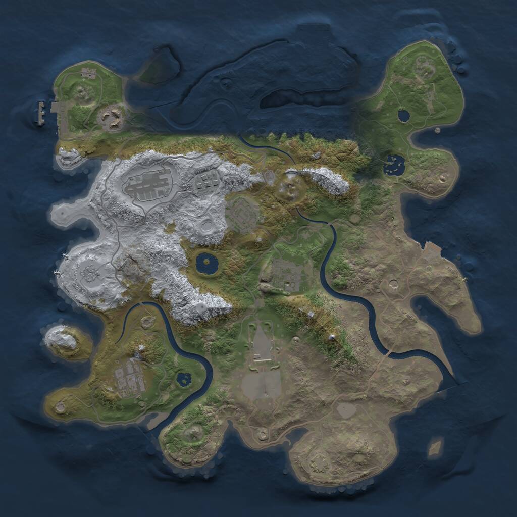 Rust Map: Procedural Map, Size: 3500, Seed: 19879644, 14 Monuments