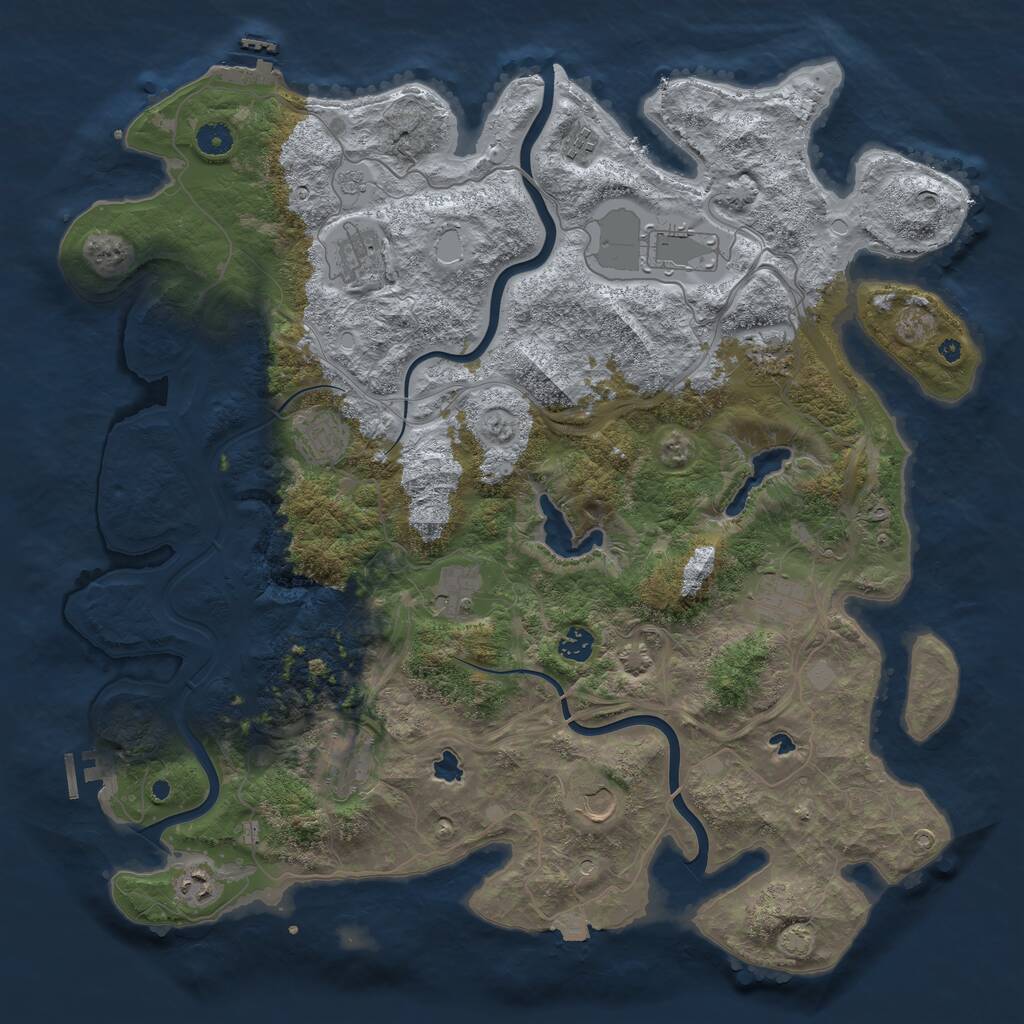 Rust Map: Procedural Map, Size: 4500, Seed: 1448733332, 17 Monuments