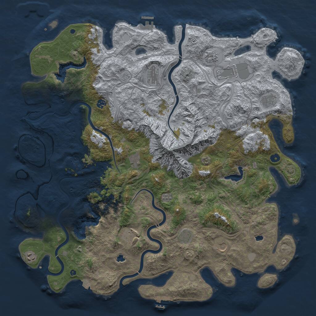 Rust Map: Procedural Map, Size: 5200, Seed: 431517566, 17 Monuments