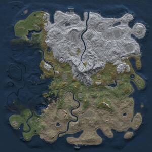 Thumbnail Rust Map: Procedural Map, Size: 5200, Seed: 431517566, 17 Monuments