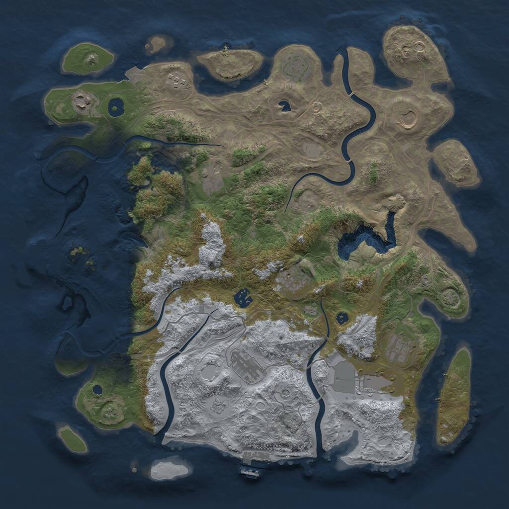 Rust Map: Procedural Map, Size: 4250, Seed: 764493144, 16 Monuments