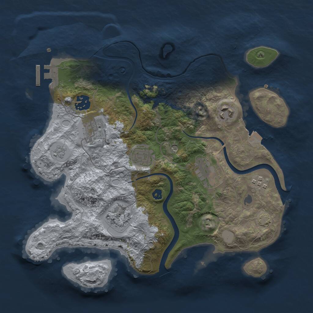 Rust Map: Procedural Map, Size: 3000, Seed: 622013933, 12 Monuments