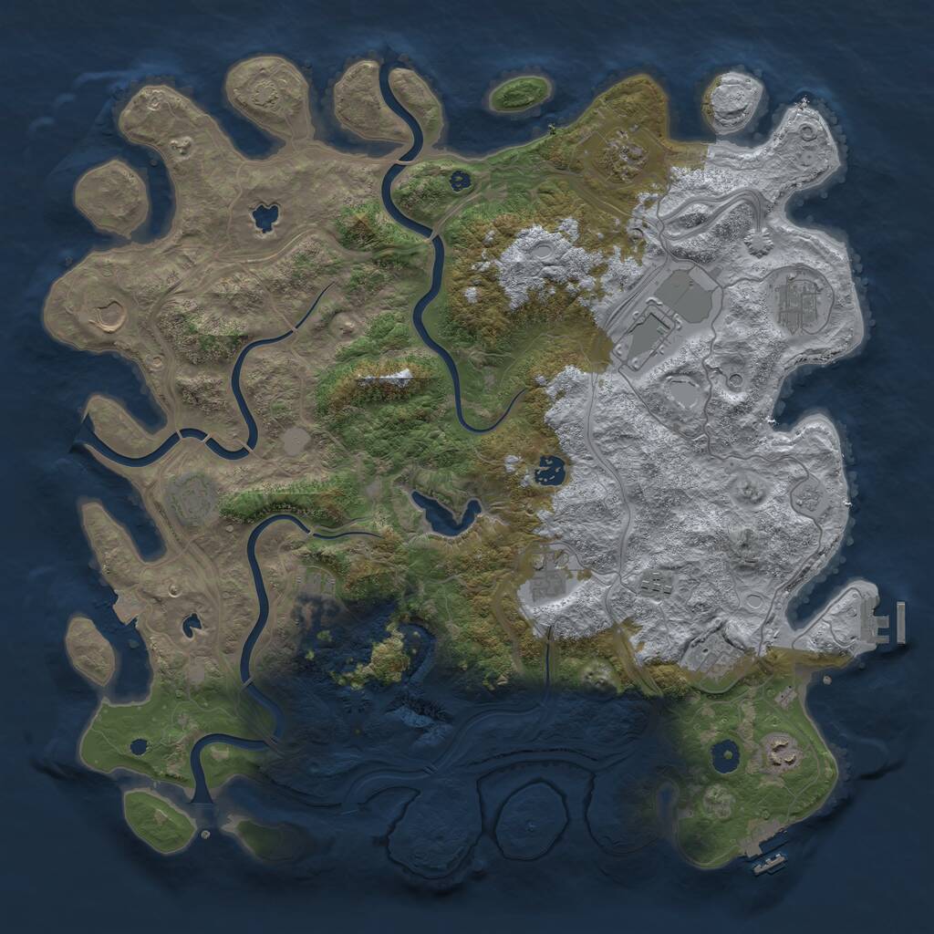 Rust Map: Procedural Map, Size: 4500, Seed: 71234567, 17 Monuments
